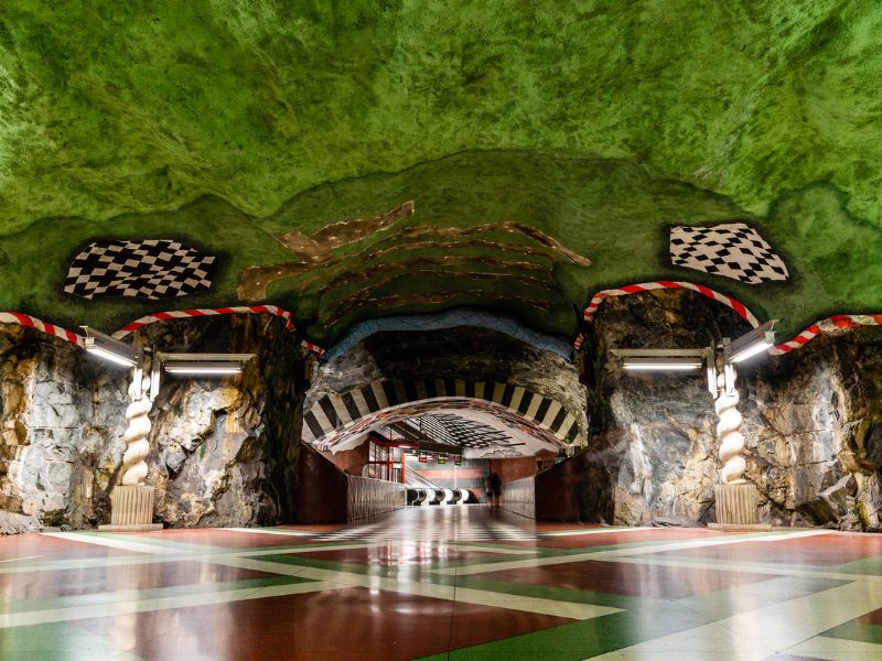 Viele Metro Stationen in Stockholm sind Kunstwerke